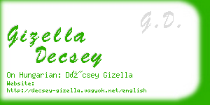 gizella decsey business card